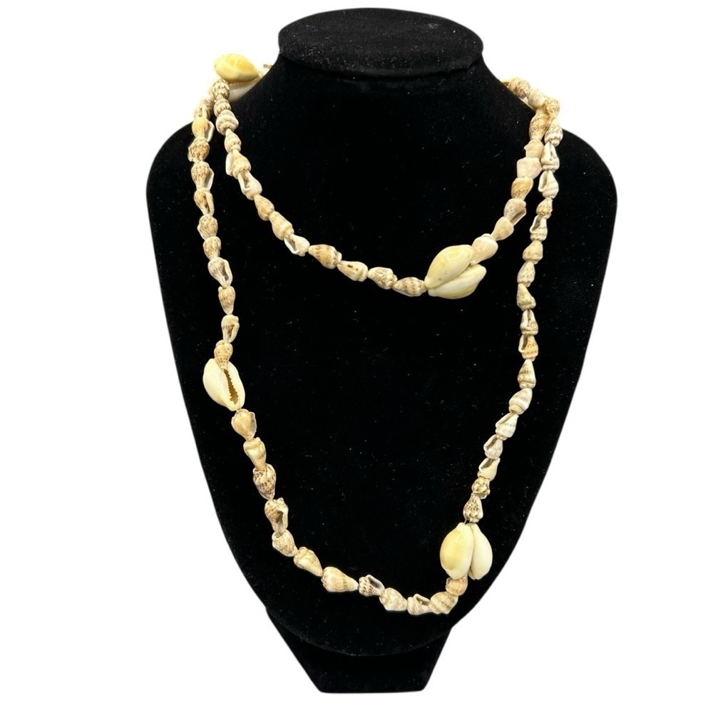 Vintage Cowrie Shell Necklace | Natural Shell Boho Coastal